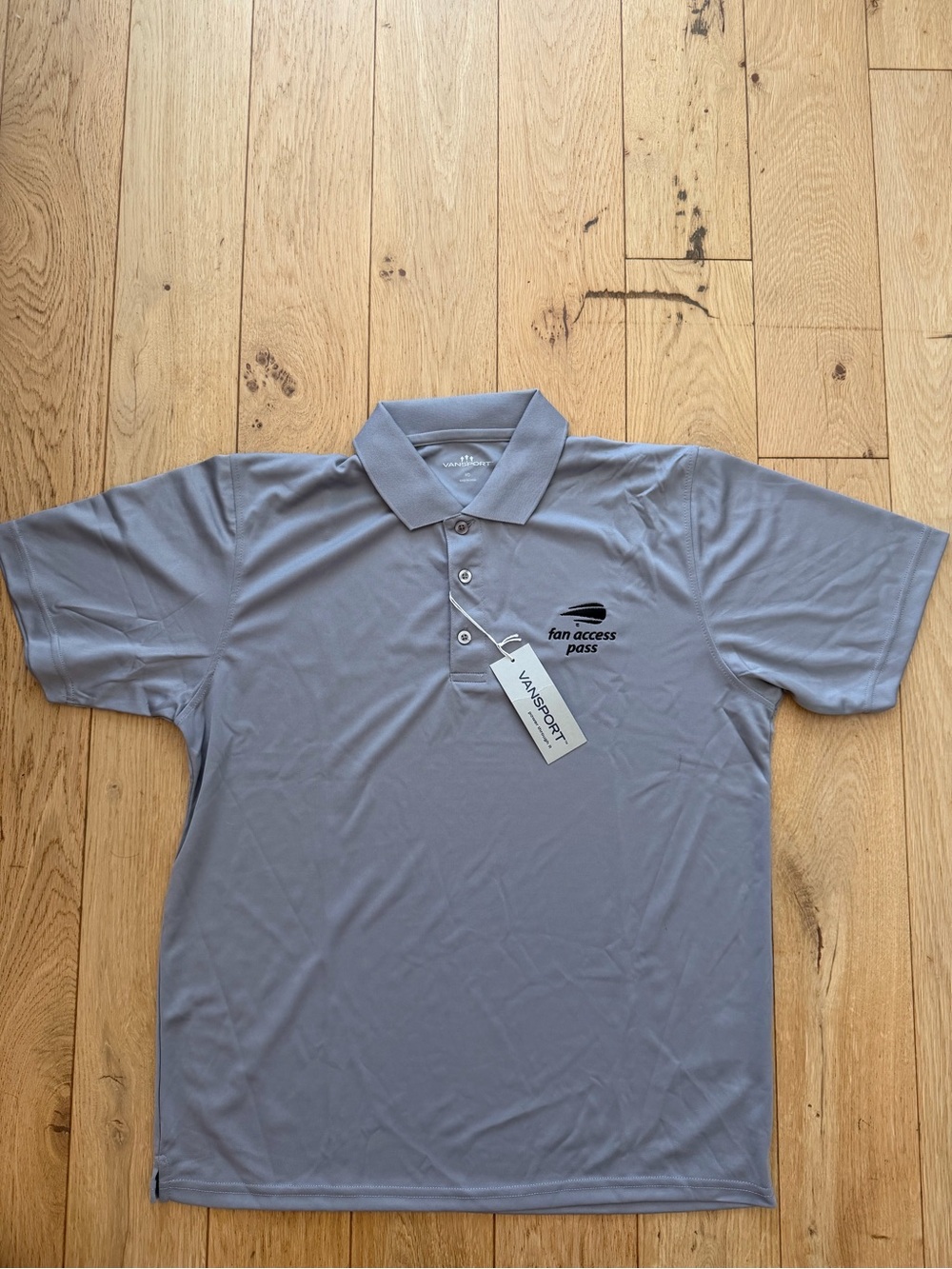 US OPEN Fan Access Pass Polo collared Shirt Medium Light Gray unisex